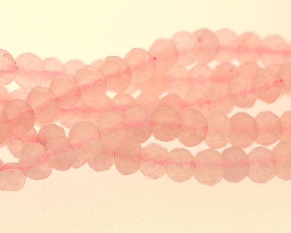Quartzo rosa entremeio disquinho facetado 6x4 mm (10 pçs)PO-123